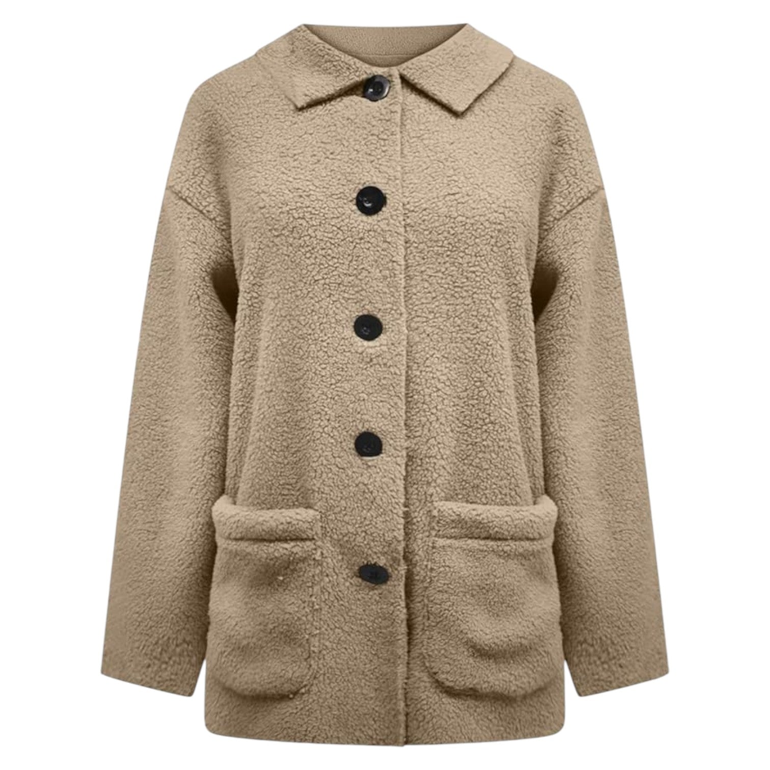 Cozy Button-Up Coat Davin lUXE