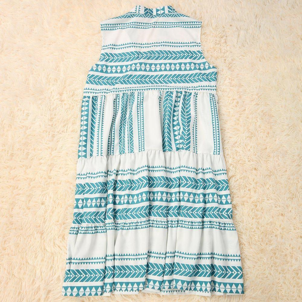 New Printing Sleeveless Printed Dress In Stock