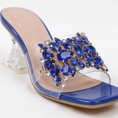 Francesca Jewel Heel crystal closeup