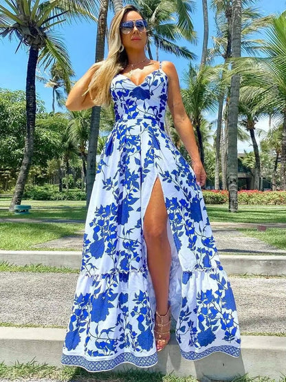 Island Muse Deep-V Dress