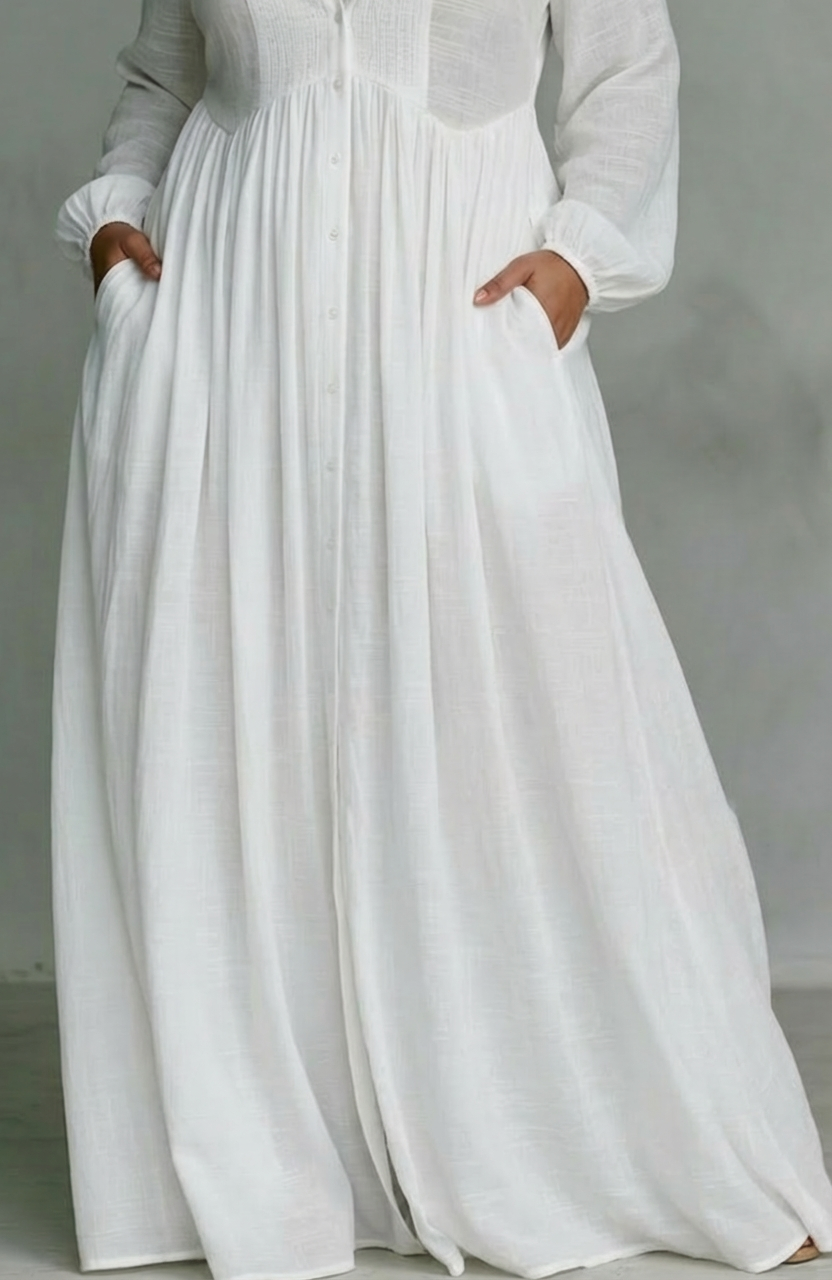 Davin | Flowing Button-Front Maxi Dress