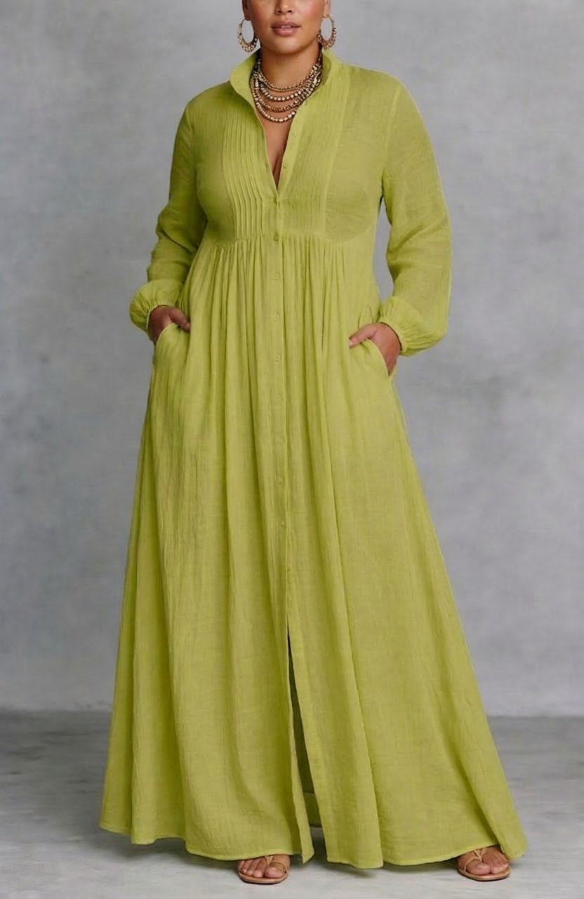 Davin | Flowing Button-Front Maxi Dress