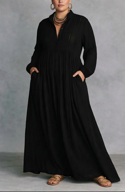 Davin | Flowing Button-Front Maxi Dress