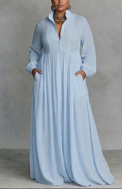 Davin | Flowing Button-Front Maxi Dress