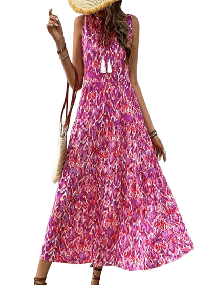 Sunset Mirage Tassel Midi Dress