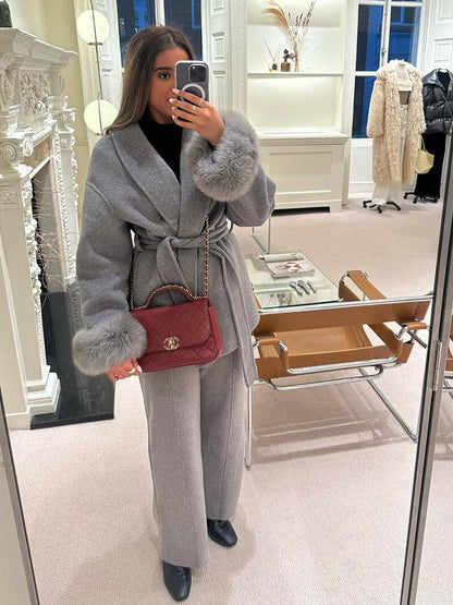 Grace Faux Fur Coat Davin luxe