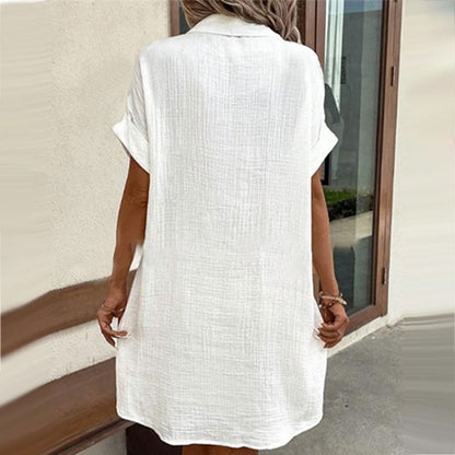 Button-Down Midi Dress with Pockets
