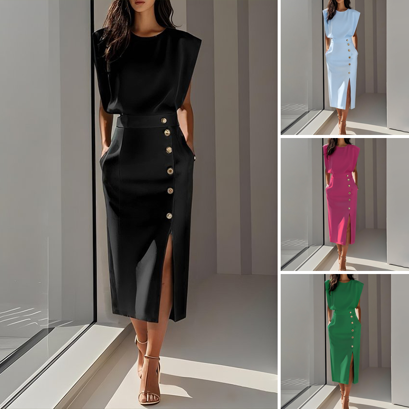 Elegant Midi Split Dress