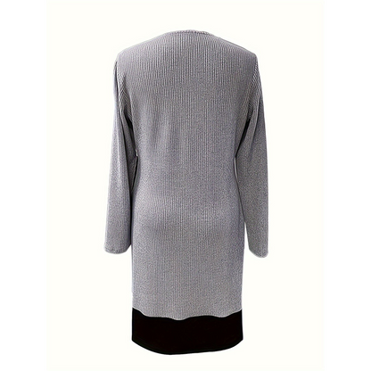 💃🌸 Women’s A-line knee-length dress with a subtle two-piece look