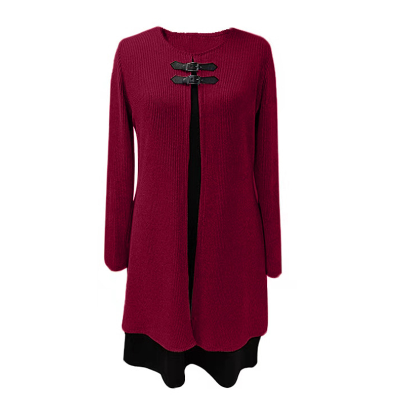 💃🌸 Women’s A-line knee-length dress with a subtle two-piece look