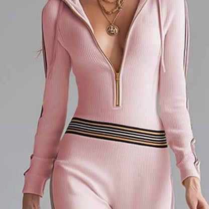 Chic Sport Luxe Hooded Jumpsuit