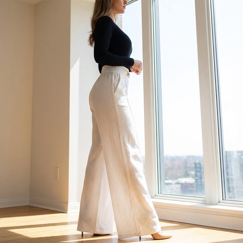 High-Waist Wide-Leg Trousers