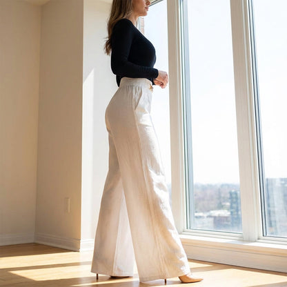 High-Waist Wide-Leg Trousers