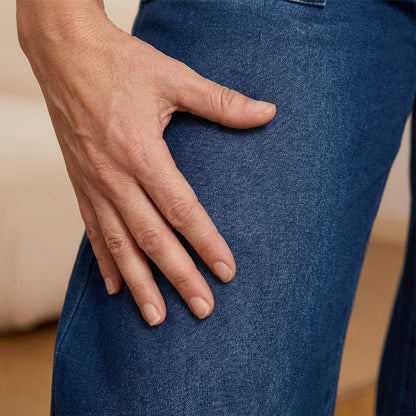 Drawstring Wide-Leg Denim Jeans