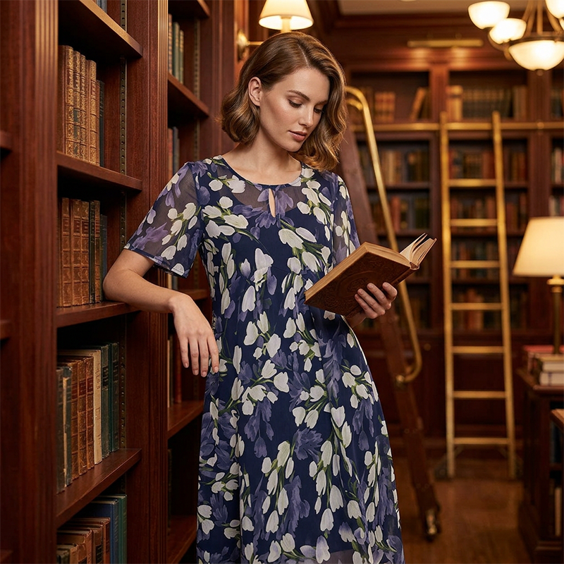 Floral A-Line Party Dress