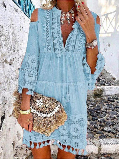 Amara™ Embroidered Linen Dress