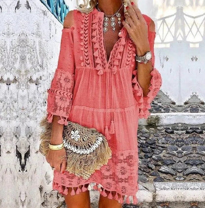 Amara™ Embroidered Linen Dress