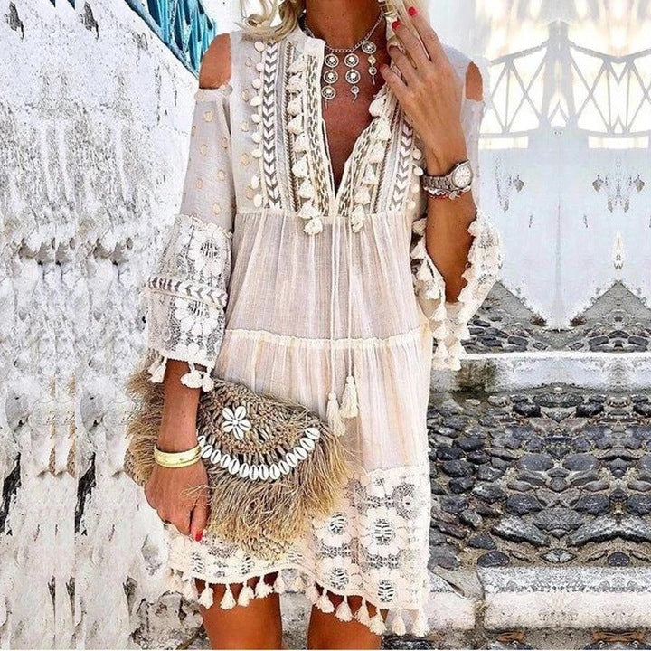 Amara™ Embroidered Linen Dress