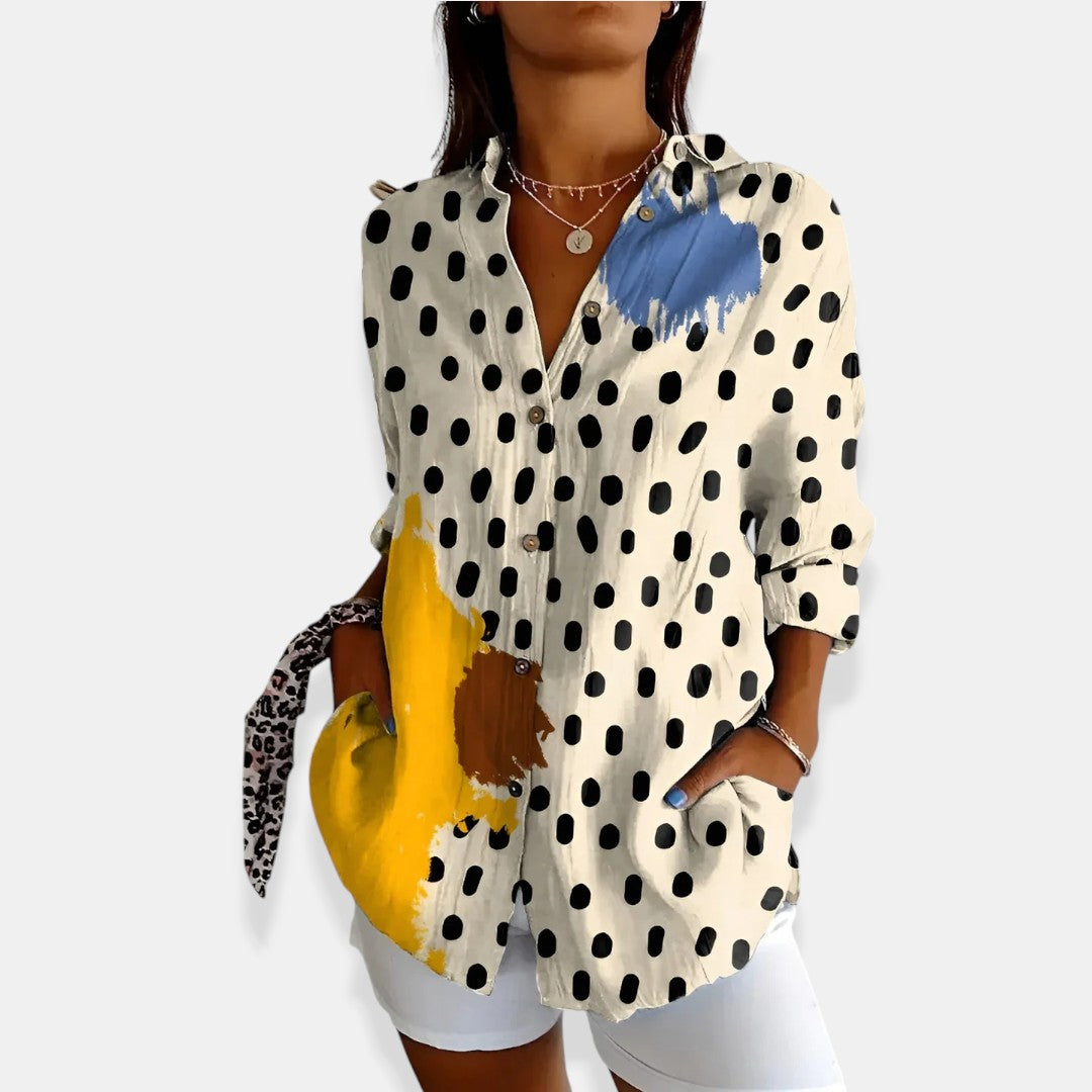 LYSSA™ | Kwiatowa bluzka z guzikami