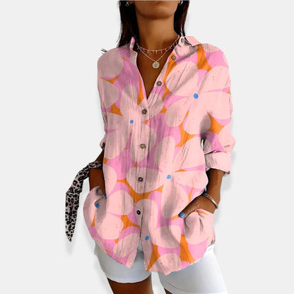 LYSSA™ | Kwiatowa bluzka z guzikami