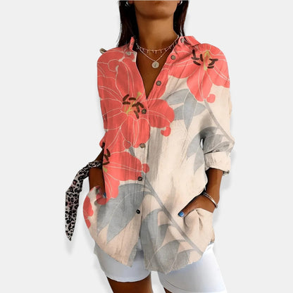 LYSSA™ | Kwiatowa bluzka z guzikami